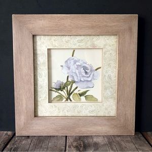 ✅ 5 for $25 - Framed Cottage Rose, Shabby Chic, 12.5” Square